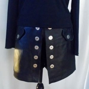Vintage 80s Skort with zipper back, black size9/10
